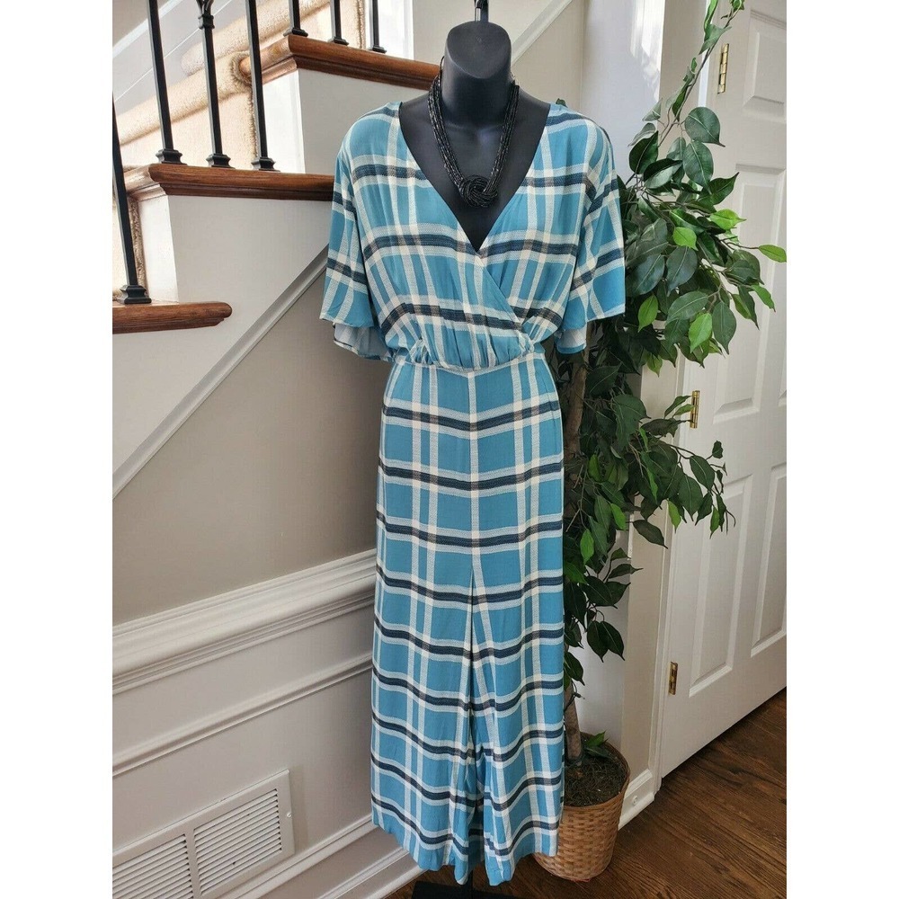 Wild Fable Women's Blue 100% Rayon V-Neck Short Sleeve Casual Jumpsuits Size 2XL - Picture 9 of 9